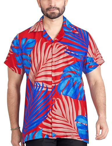 CLUB CUBANA Men's Regular Fit Classic Short Sleeve Casual Floral Hawaiian Shirt XL