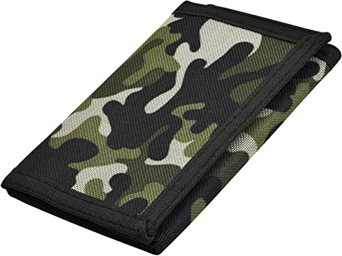 Nivofu, Camouflage Geldbörse, Geldbörse Kinder Jungen aus Polyester, Trifold Brieftasche mit Reißverschluss, Ultradünne Geldbörsen für Jungen, Männer, Reisen, Münzgeldbörsenkarten, Geschenke