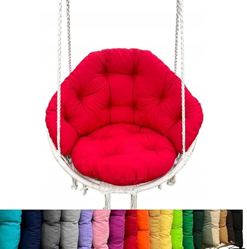 Olenka Coussins de de Siège+ Dossier Chaise pour Suspendue Balançoire et Rotin Hamac Patio Jardin Panier Intérieur et Extérieur Coussin Confortables (Rouge)