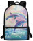 xixirimido Schulrucksack für Kinder, 43,2 cm, Büchertasche, Schultertasche, Rucksack, Delfin, Einheitsgröße