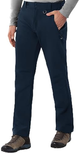 33,000ft Outdoorhose Herren Softshellhose Wasserdicht Winddicht Skihose Warm Fleece Gefüttert Herrenhose Winter Trekkinghose Wanderhose Dunkelblau L/36W/34L