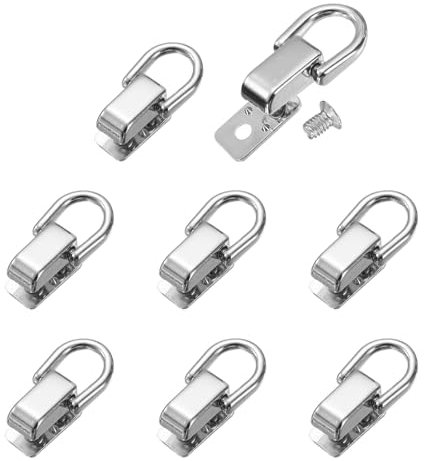 QUARKZMAN Remaches de Bola de Metal con Anillo D, 8 Piezas de Botones de Cabeza de Poste de Bola 360 Rotables con 2 Tornillos para Conector de Cadena de Bolso DIY Artesanías en Cuero (Gris)