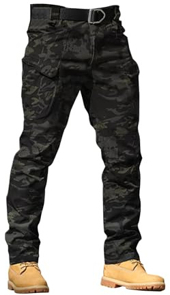 Pantaloni Uomo da Lavoro Estivi Pantaloni da Lavoro Uomo Sportivi Pantaloni Multiple Tasconi Militari Casual Leggeri Tattici Softshell Abbigliamento Elastico Trekking Giardiniere Pantalone