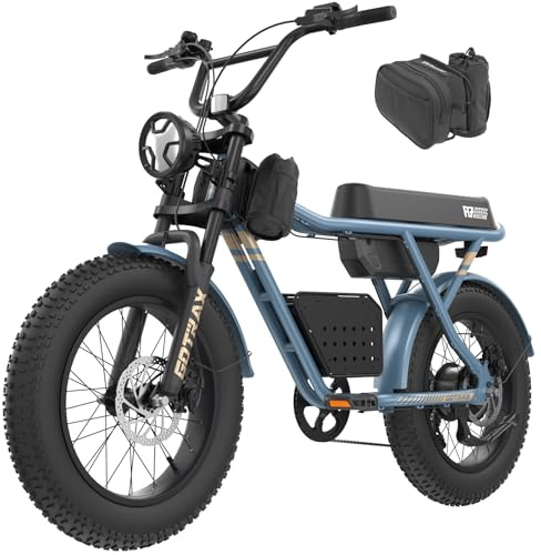 Gotrax R7 Electric Bike for Adults, 750W Motor, 25mph, Max 45-Mile Range, 20 Fat Tire, UL Certified, 48V Removable Battery, Oversized Padded Seat, Basket&Frame Bag, Easy Assembly for City&All-Terrain