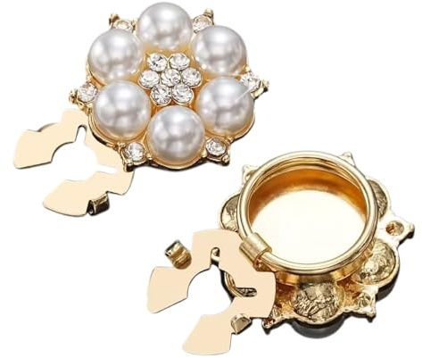 Knappskydd – 2 stycken avtagbara knappskydd med strass, syknappar i blomform, manschettknappar med strass-pärlor, smycken för kvinnor, kläder, bröllop, företag, vardag, P