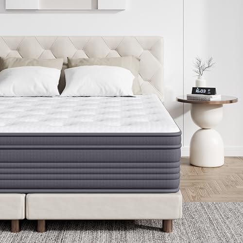 Senque Double Mattress 135x190cm, 26cm Orthopedic Hybrid Mattress with Pocket Springs & Memory Foam, Medium Firm Comfort & Support, Breathable & Skin-Friendly, Mattress in a Box (White, Double)
