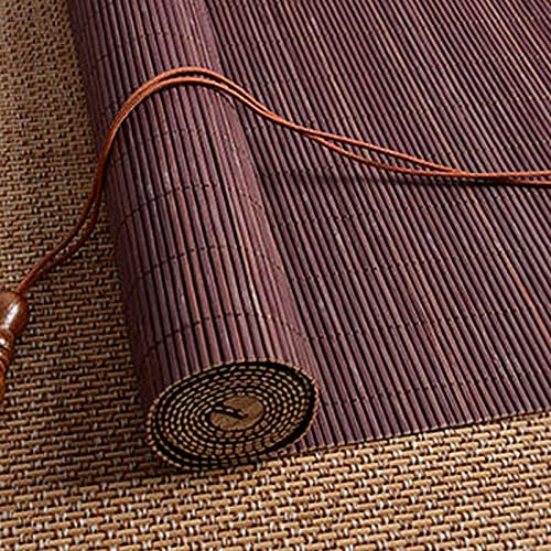 Kastanjebruine Rolgordijn Bamboe,Bamboo Jaloezieën,Privacy Bamboe Rolgordijn,Retro Decoratie Gordijn Zonwering,Lichtdoorlatend Bamboe Gordijn,voor Binnen Buiten,Aanpasbaar (W60xH155cm/24x61)