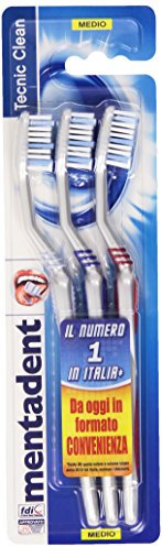 Mentadent - Spazzolini da Denti, Medio - 3 Pezzi