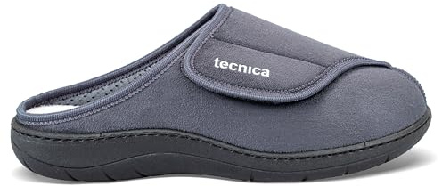 EXTRO STYLE – Pantofole Ortopediche Tecnica 6, per Piedi Gonfi e Bendati, Dolori al Tallone, Ciabatte Ortopediche Donna e Uomo con Suola Antiscivolo e Urto-assorbente, Microfibra, Grigio, Tg 42