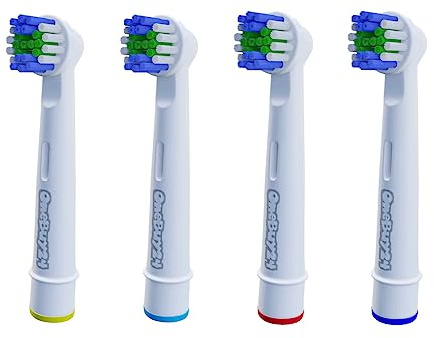 OneBuy24 - Aufsteckbürsten kompatibel mit Oral-B elektrischen Zahnbürsten - Kompatibel mit Precision Clean, Vitality, Professional Care, (4 Stück)