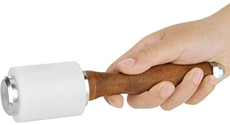 Leather Carving Mallet, Nylon Hammer Wood Handle Mallet Craft Tool Cowhide Sew Wooden with for DIY Stamping Club Straight Head 8.26 Inch Solid Maul T Shape Handcraft Jewelry Woodworking Tool