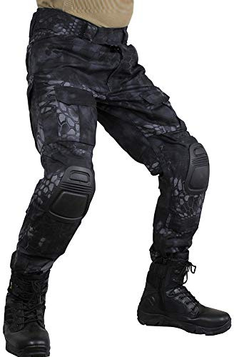 zuoxiangru Herr Multicam Tactical byxor Flera fickor Military Camo Outdoor Airsoft Combat Jaktbyxor med knäskydd (Hm, Tag 40)