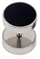 BlackAmazement Faux plug rond rond noir argent or blanc homme femme