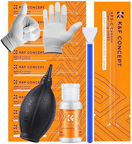 Minadax Sensor Reinigungs-Set APS-C 10x 16mm Swabs + Handschuhe + Blasebalg + 20ml Reiniger