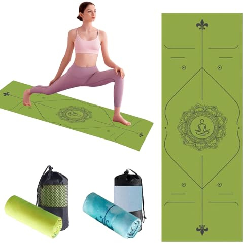 Oaygat Yoga Towel Non Slip Hot Yoga Mat Towel for Mat Breathable Travel Yoga Blanket Quick Dry Pilates Fitness Exercise Yoga Gym Mats Towel 24 x72 Sweat Absorbent Hot Mat Cloth with Carrying Bag