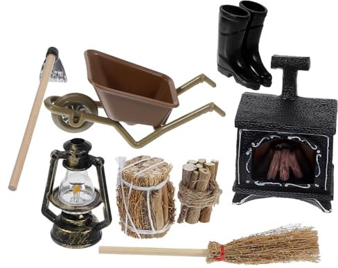 OFFIGAM 1ensemble Miniature Fireplace Set Décor pour Maison De Poupées Accessoire De Scène Hivernale pour Photographie Et Aménagement De Paysage