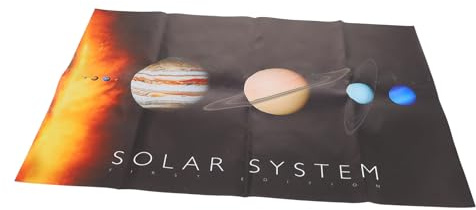 SECFOU Solar System Poster för Klassrum med Färgstark Återanvändbar Luktfri Design Utbildande Solsystemplansch med Jorden att i Läsrum