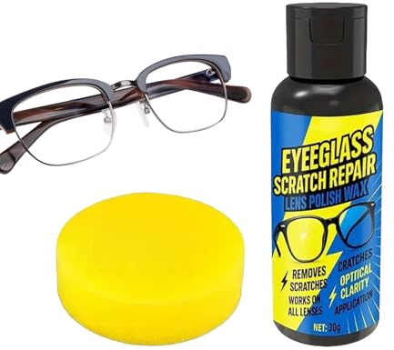 Eye Glass Scratch Remover, Watch Screen Cleaner with Sponge, Mirror Stains Removal Solution, Anti Wear Repair Liquid, Polish Scratch Remover for Glas Watch Crystals, for Glass Car Windshield