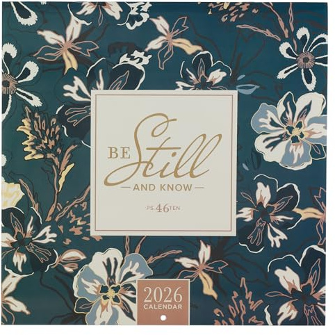 Christian Art Gifts 2026 Large Inspirational Scripture 12 Month Wall Calendar for Women: Be Still & Know, Monthly Bible Verses, Pretty Multicolor Floral Theme, Home, Kitchen, Bathroom, Office, 10 x 10