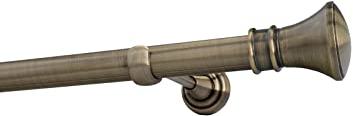 Sento 25mm Metall Gardinenstange Vorhangstange 1-läufig Messing Antik Classic 200 cm (1x200cm) PRYMA