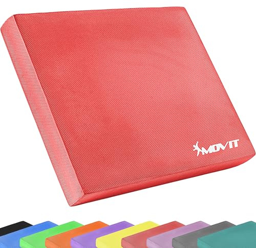 MOVIT Balance Pad Dynamic Base, 50 x 40 x 6 cm, a Scelta tra 10 Colori, Rosso