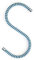 Peppermint Products Cord Hook | dünne Textil-S-KLEIDERHAKEN aus Seil mit Alu-Kappen | 5er Set (Ozeanblau)