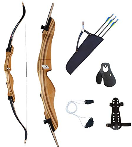 Franks-Castle Bogenset Einsteigerset Recurvebogen Core Hit 68 mit Zubehör und Carbonpfeilen 20 lbs