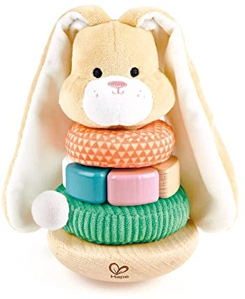 Hape Stapel-Langohrhase, Sortier- und Stapelspielzeug, Babyspielzeug zum Stecken & Greifen, ab 10 Monaten