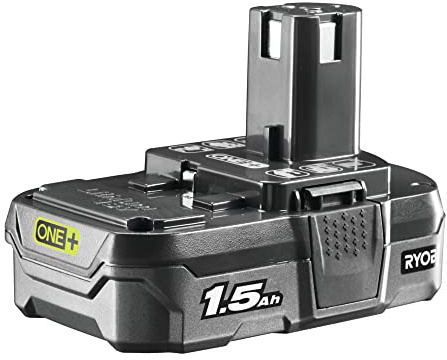Ryobi - 1 Batterie 18 V One+ 1,5 Ah Lithium-ION, Indicateur Charge 4 LED, Antichocs, Compatible avec Tous Les Outils 18V One+ et 100% Rétro-Compatible, Grande Autonomie et Performance, RB18L15 Noir