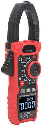 LiebeWH Multimètre Numérique Ht208d, Pince Ampèremétrique et Testeur de Courant de Tension AC/DC, 6000 Comptes, Rouge