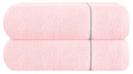MyOwn Baumwolle 2er-Pack Oversized Badetuch-Set 70 x 140 cm, große Badetücher, Ultra saugfähig, kompakt, schnell trocknend und leicht, Rosa