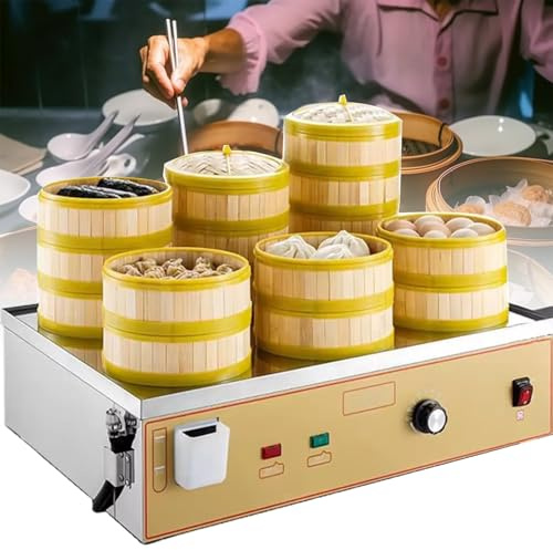 Vaporizadora Comercial para Alimentos, máquina de Acero Inoxidable para cocinar al Vapor en el hogar, vaporera eléctrica de 2/4/6 Orificios para cocinar Platos en la Cocina,Six-Hole