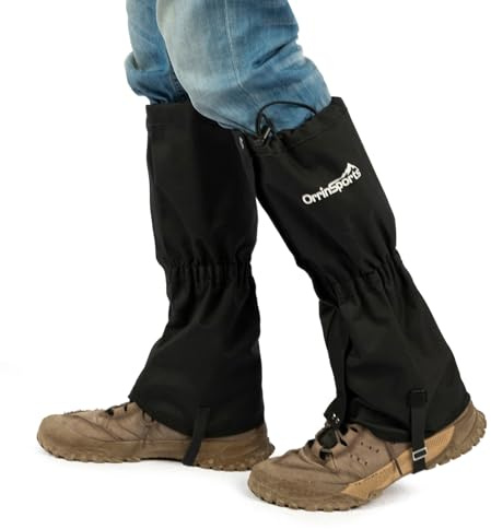 HiMagics Waterproof Snow Gaiters for Boots, Long Leg Gaiters for Hiking, Hunting & Outdoor Work – Anti-Snow, Anti-Water, Anti-Sand Protection (Black, L)