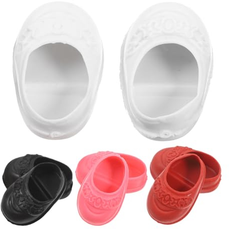 Alipis 4 Paires de Mini Chaussures Plates Ballerines Confortables et Stylées en Plastique pour Poupée de 17cm pour Jeux Intérieurs et Fêtes