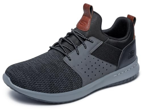Skechers Men's Classic Fit-delson-camden Sneaker, Black/Grey, 7.5 US