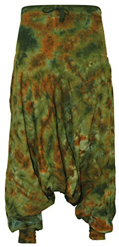 Shopoholic Fashion Hippie, färgglad batik, baggy harembyxor, löst sittande byxor, Tyedye 27, En Storlek