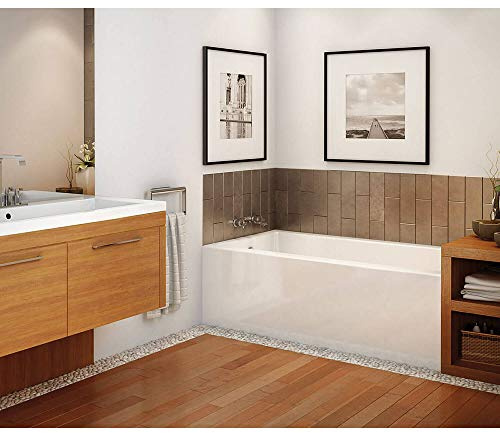 MAAX 105815-R-000-001 Rubix Acrylic Right-Hand Bathtub, 59.75-in L x 30-in W x 18.375-in H, White
