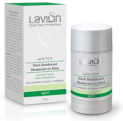 LAVILIN Sportdeodorant Stick - 72-timmars skydd - alkoholfri, paraben- och aluminiumfri
