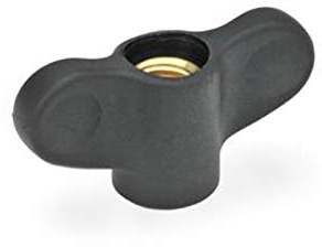 Dado a farfalla ELESA, diametro 40 mm, M8, con foro passante filettato