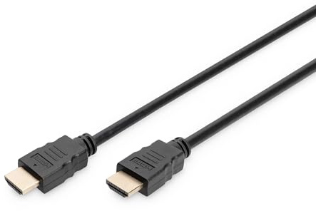 Digitus Cavo di collegamento HDMI Premium High Speed, tipo A, HDMI 2.0, 5,0 m, con canale Ethernet, Ultra HD 4k/60Hz, compatibile con TV/beamer/monitor, contatti placcati oro, nero