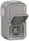 Legrand - La toma de corriente impermeable Plexo y el interruptor bidireccional para instalación vertical se suministran completos para su montaje en gris expuesto