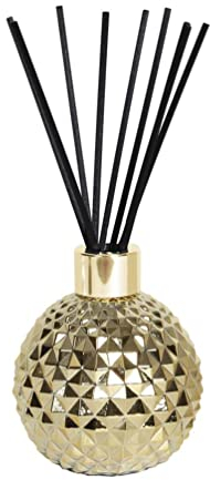 Aroma Gold - Difusor de varillas de cristal y 50 varillas de fibra negra