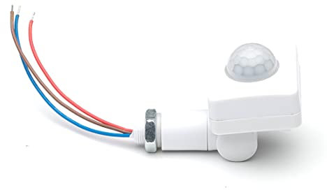 Melitt AC85-265V IP65 Sensore di Movimento Interruttore PIR Regolabile Rilevatore Sensore di Movimento Esterno PIR Ultrasottile un LED, 12 Mm Bianca