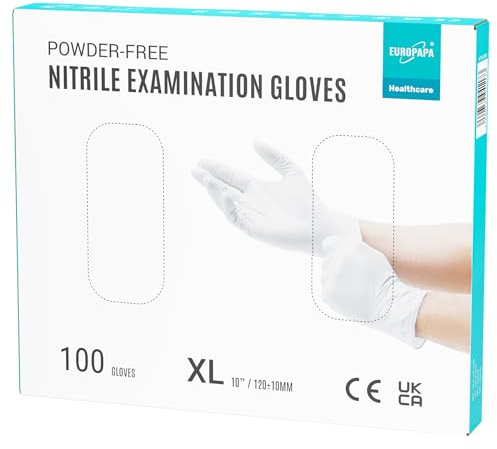 EUROPAPA® Lot de 100 gants jetables en nitrile sans latex non stériles sans latex