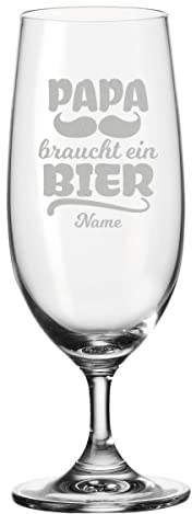 Leonardo Vasos Cerveza, Copa Cerveza con grabado – Papá necesita una cerveza – Personalizado con nombre – Tulipán de cerveza como regalo para conocedores de la cerveza – Idea de regalo para hombres
