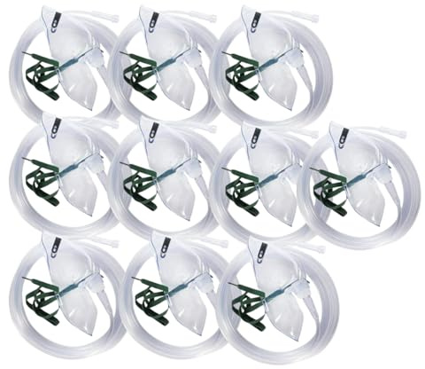 Maschera medica per ossigeno e tubo, 1,8 m, marchio CE (10 maschere), ogni maschera include un tubo di ossigeno a tre canali da 7 piedi | Maschera per ossigeno per adulti | Design confortevole