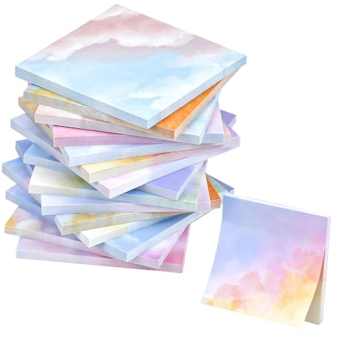 HEKOBAG 16 Stück Notizzettel, 76x76mm Haftnotizen Farbige Haftnotizzettel Selbstklebende Klebezettel Sticky Note Farbig Notizblöcke für Büro Schule und Heim, 800 Blatt insgesamt, 8 Farben