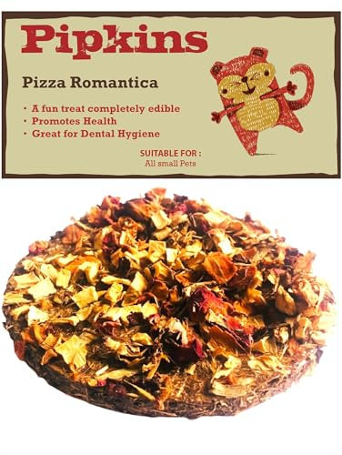 Pipkins Pizza Romantica Leckerbissen für Kleintiere – idealer Leckerbissen für Kaninchen, Meerschweinchen, Hamster – mit Gemüse und Wiesenheu – reich an Proteinen und Ballaststoffen – 50 g