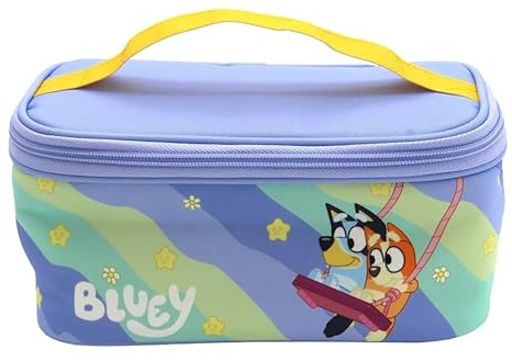 CyP Brands-Bluey, Neceser, Bolsa de Aseo, Complementos, Preescolar, Color Azul, Light Waves, Producto Oficial