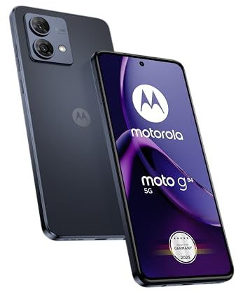 Motorola Moto g84 5G (6,5-FHD+-Display, 50-MP-Dual-Kamera, 8/256 GB, 5000 mAh, Anroid 13) Midnight Blue inkl. Schutzcover + KFZ-Adapter [Exklusiv bei Amazon]